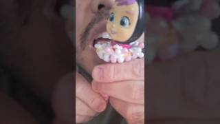 ASMR Cry Babies Ladybug Candy Necklace Pearls Sprinkles eating sounds mukbang youtubeshorts shorts [upl. by Ylil372]