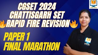 MARATHONCG SET FINAL REVISIONPaper 1 Repeated PYQs and Most Expected MCQs  Chhattisgarh SET 2024 [upl. by Ochs81]