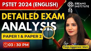 PSTET  ENGLISH  DAY29  330 PM  DETAILED EXAM ANALYSIS  PSTET 2024  PAPER  2 BY POOJA MAM [upl. by Ielarol]