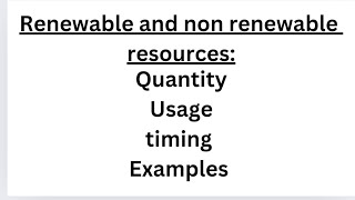 Renewable amp nonrenewable resources Lecture 4 Differences renewableenergy science environment [upl. by Wootten]