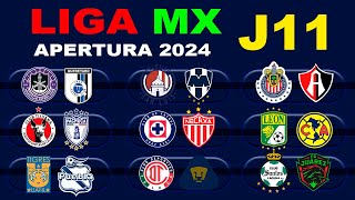 FECHAS HORARIOS Y CANALES PARA LA JORNADA 11 DE LA LIGA MX APERTURA 2024 [upl. by Haskel95]