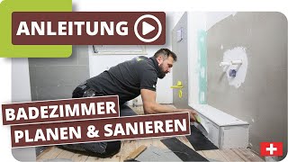 Badezimmer planen amp sanieren  Klebevinyl in der Dusche [upl. by Ayikin948]