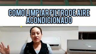 Como limpiar filtro de aire acondicionado MIRAGE MINISPLIT [upl. by Nitfa]