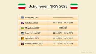 Schulferien NRW 2023 [upl. by Omocaig]