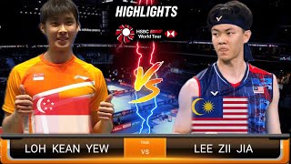 Highlight 🔴 Loh Kean Yew SINGAPORE vs MALAYSIA Lee Zii Jia Badminton Finals Mens Singles [upl. by Oinigih]