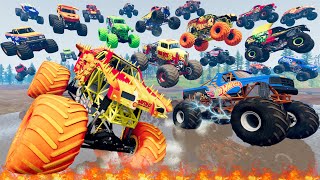 Monster Jam INSANE Monster Truck Mud Battle 8  BeamNG Drive  Grave Digger [upl. by Hudis]