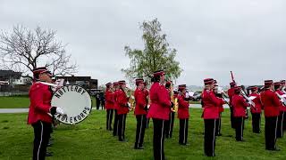 Nøtterøy skolekorps senior Gammel jegermarsj Rosahaugparken 17mai 2021 [upl. by Rolyak]