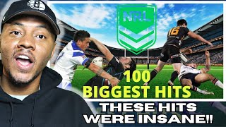 American reacts to 100 Biggest NRL Hits EVER  Rugby League [upl. by Ahseneuq]