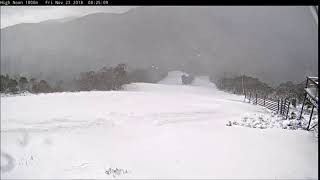 Snow falling  Thredbo Ski Resort Australia 23rd November 2018 [upl. by Anelaf]