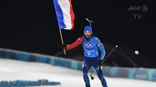 JO2018 Fourcade devient le Français le plus titré [upl. by Haymes565]