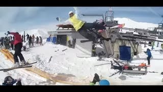 Авария на горнолыжном подъемнике 160318  Гудаури Грузия  ski lift accident [upl. by Annoyi458]