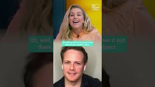 Outlander star Sam Heughan leaves TMS presenter blushing quotAre you angling for a datequot [upl. by Narut]