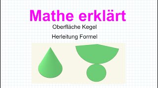 Oberfläche Kegel  Formel Herleitung Mathe erklärt von Lars Jung [upl. by Annocahs]