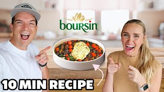 Baked Boursin Pasta COSTCO quick 10 minute dinner idea with BOURSIN CHEESE 🧀 fast and easy recipe [upl. by Neelear]