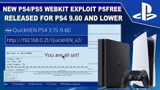 New PS4PS5 Webkit Exploit PsFree Released  PS4 960 amp lower PS5 550 amp lower [upl. by Anayhd]