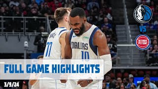 Dallas Mavericks Team Highlights vs Detroit Pistons  3924 [upl. by Etheline]