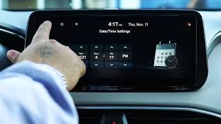 2022 Hyundai Santa Fe  Setting Up The Time amp Date [upl. by Gnouc]