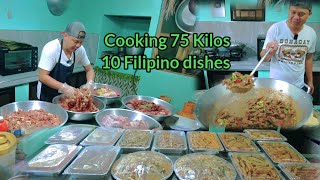 Cooking 75 Kilos  10 Filipino dishes mga lutong pinoy  Balikbayan from Las Vegas Nevada [upl. by Lettie44]