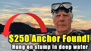 250 Stainless Steel Anchor Found HUNG on DEEP STUMP – Scuba Diving Dale Hollow Lake [upl. by Domini]