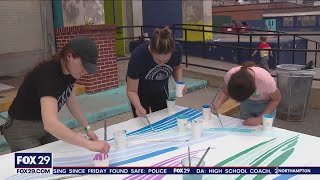 Fishtown students paint works of art using school building as canvas [upl. by Adranoel]