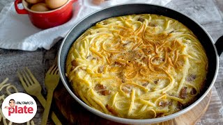 SPAGHETTI CARBONARA FRITTATA  Best Pasta Frittata Recipe [upl. by Columbine]