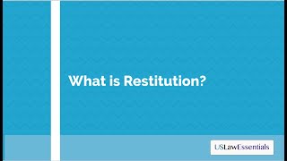 What is restitution [upl. by Ztirf14]