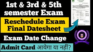 DU SOL 1st amp 3rd amp 5th Semester Exam Date Reschedule  sol admit card 2023 [upl. by Libbie]