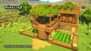 Minecraft Survival Starter House 120 Tutorial🏠 [upl. by Maris]