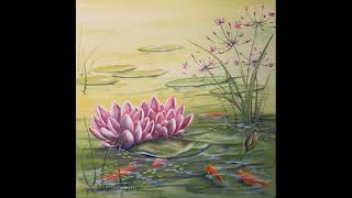 Seerosen Impressionen 🌸 Acrylmalerei Christiane Schwarz 🌸 Waterlily Impressions [upl. by Jovita227]