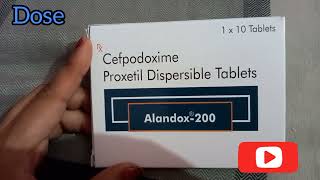 Cefpodoxime proxetil Dispersible TabletsAlandox200Highly Bacterial Infection Medicine in hindi [upl. by Roana]