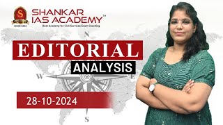 Editorial Analysis October 28 2024 Shankar IAS Academy UPSC current Affairs  Mains [upl. by Fredi]