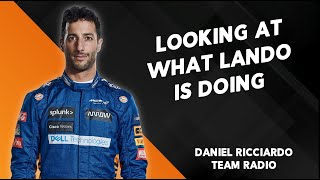 Daniel Ricciardo slower than Lando Norris  Monaco GP Team Radio [upl. by Domela65]