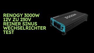 Renogy 3000W 12V zu 230V Reiner Sinus Wechselrichter Test [upl. by Hoagland]