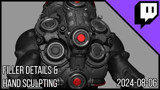 3D Character Sculpting  Marco Plouffes Twitch Stream of 20240806  Back Props [upl. by Masterson]