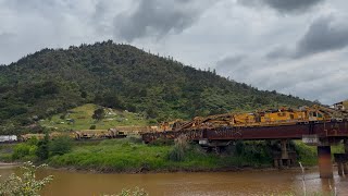 DL 9659 ETM 567 with Train WT16 crossing Mangawara stream bridge Taupiri North Island Main Trunk [upl. by Letreece]