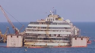 Timelapse video shows first stages of Costa Concordia refloat [upl. by Esenaj]