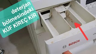 ÇAMAŞIR makinesi çekmecesindeki KÜF KİREÇ kir etkili şekilde nasıl temizlenir⁉️deterjan bölmesi [upl. by Fariss186]