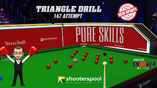 ShootersPool  New Update  Triangle Snooker Drill 147 Maximum attempt [upl. by Kreda]