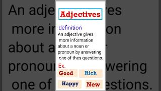 Adjective  adjective English grammar  adjective English typs of adjective shorts english [upl. by Prescott]