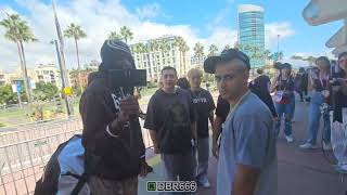 DBR666 presses MIZKIF outside of twitchcon [upl. by Etnoid599]