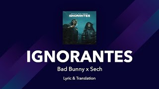 Ignorantes  Bad Bunny x Sech English and Spanish lyrics  letra en español [upl. by Velasco]