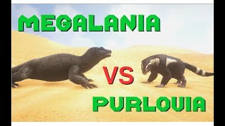 Megalania vs Purlovia and some other dinosaurs  ARK Survival Evolved [upl. by Yroger]