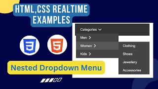 Nested dropdown html css  dropdown menu html css  How to create navbar using html css htmlcss [upl. by Taite941]