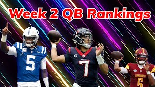 Fantasy Football  Week 2 QB Rankings [upl. by Esilana]