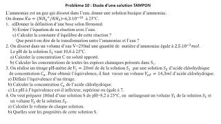 Étude dune solution TAMPON  Exercice corrigé [upl. by Obeng211]