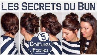 5 idées coiffures faciles avec BUNCHIGNON amp SANS élastique  LA Hairstyle Inspiration [upl. by Sabah]