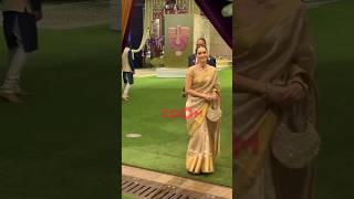 Manushi Chhillar looks STUNNING in a saree as she arrives for AnantRadhikas wedding festivity [upl. by Odlavso]