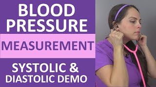 How to Take a Blood Pressure Measurement Systolic and Diastolic Sounds Nursing Clinical Skill [upl. by Yelha]