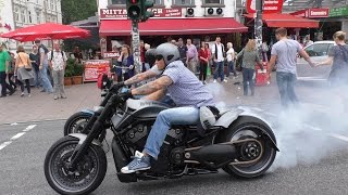 3 Crazy Harley Davidson VRods amp Sportster  BURNOUTS AND LOUD SOUNDS [upl. by Medrek]