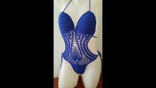 Traje de baño trikini a crochet  crochet pineapple monokini parte 2 [upl. by Adia]